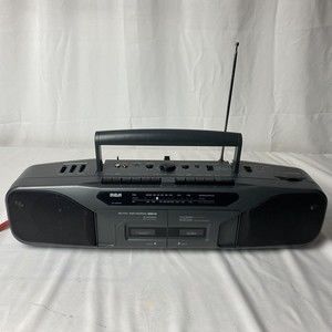 RCA RP-7770A Boom Box - AM/FM Stereo Radio Dual Cassette Recorder Boom Box